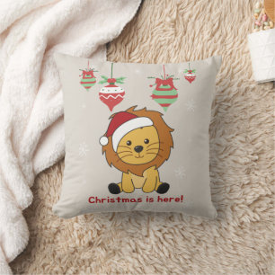 Cojín Decorativo Navidades de leones niegan a los animales de invie