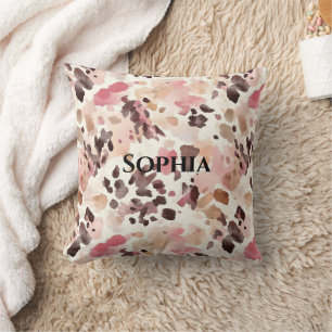 Cojín Decorativo Navidades de leopardo marrón crema rosa