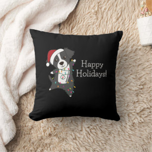 Cojín Decorativo Navidades de lineas de color Perro Animales de inv