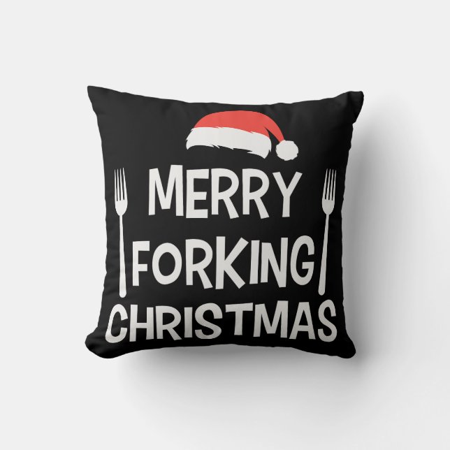 Cojín Decorativo Navidades de Merry Forking (Anverso)
