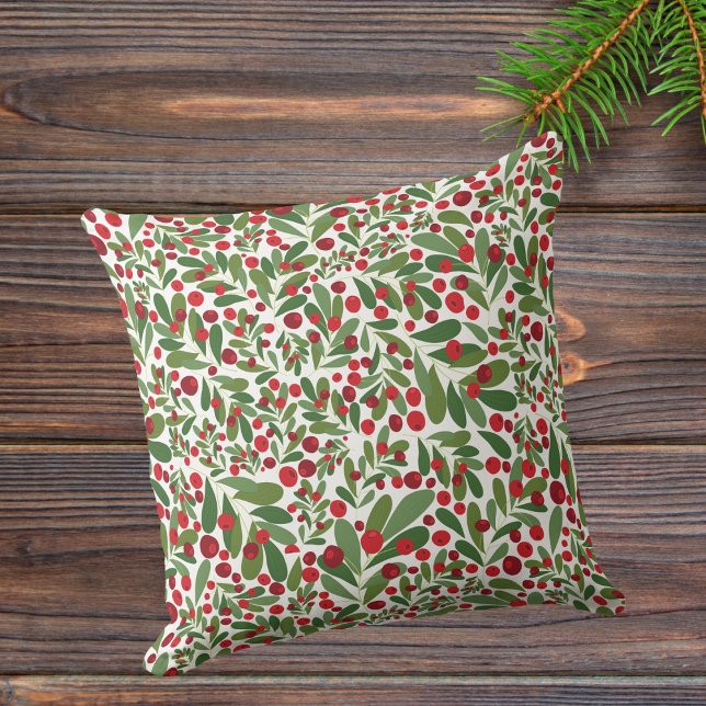 Cojín Decorativo Navidades de Mistletoe y Hollyberries (Subido por el creador)
