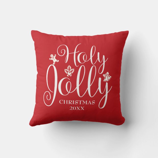 Cojín Decorativo Navidades de monograma inicial de la familia moder (Reverso)