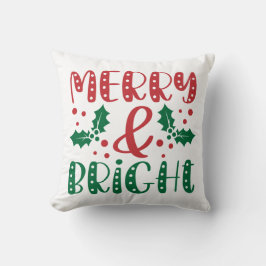 Cojín Decorativo Navidades de moro y brillante rojo y verde holly