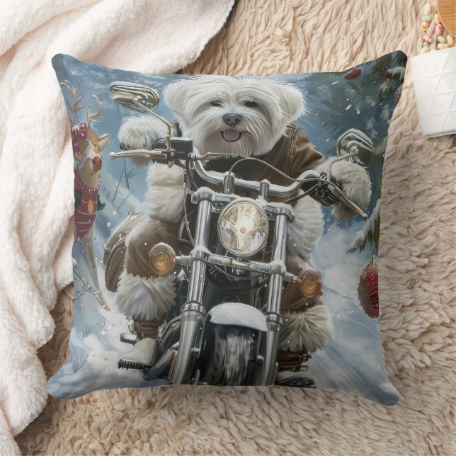 Cojín Decorativo Navidades de motocicletas Coton De Tulear (Manta)
