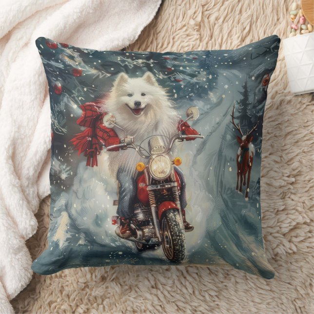 Cojín Decorativo Navidades de motociclismo en esquimal americano (Manta)