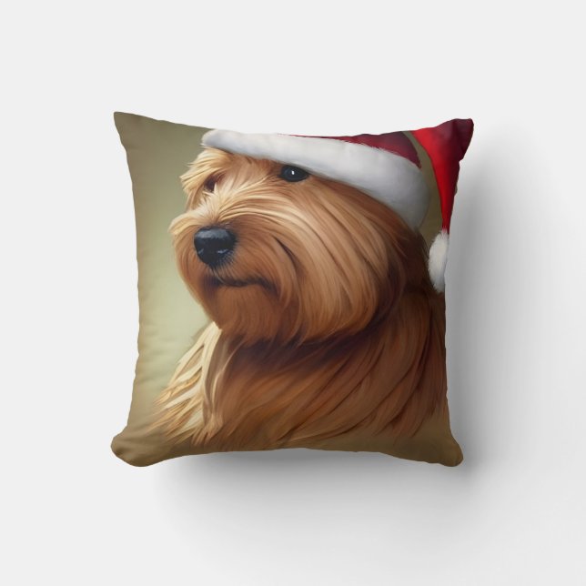 Cojín Decorativo Navidades de Norfolk Terrier (Anverso)
