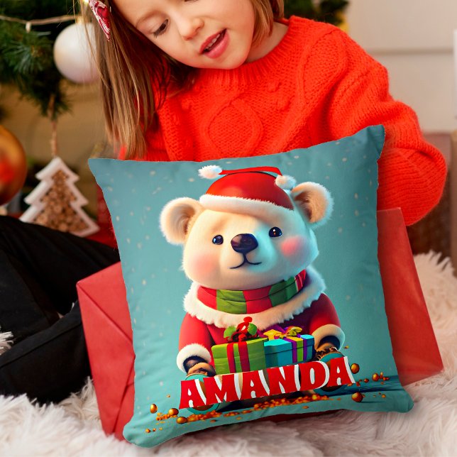 Cojín Decorativo Navidades De Oso De Teddy Personalizados Niños (Subido por el creador)