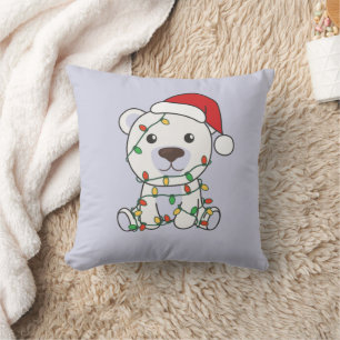 Cojín Decorativo Navidades De Oso Polar Animales De Invierno Osos P