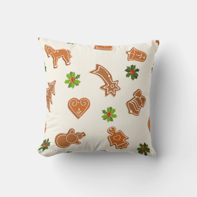 Cojín Decorativo Navidades de pan de jengibre (Anverso)