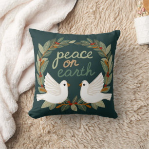 Cojín Decorativo Navidades de Paz en la Tierra Doves PERSONALIZADO