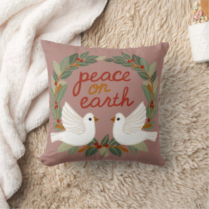 Cojín Decorativo Navidades de Paz en la Tierra Doves PERSONALIZADO