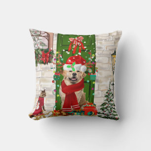 Cojín Decorativo Navidades de perro de Golden Retriever