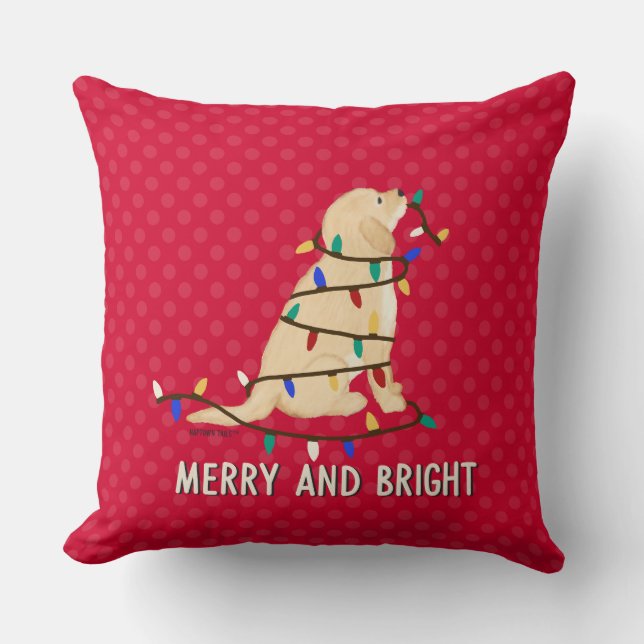 Cojín Decorativo Navidades de perro mora y brillante iluminan almoh (Anverso)