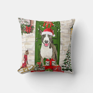 Cojín Decorativo Navidades de Perros de Bull Terrier