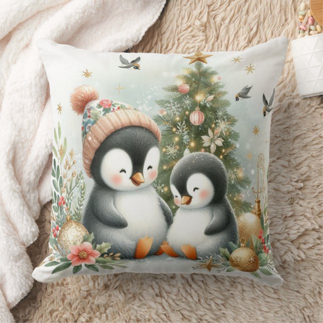 Cojín Decorativo Navidades de Pingüinos (Manta)