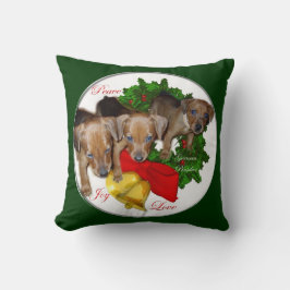 Cojín Decorativo Navidades de Pinscher Puppies alemanes
