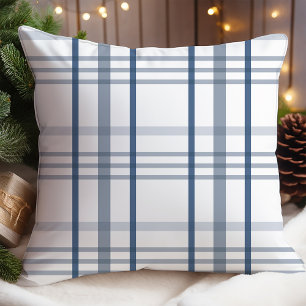 Cojín Decorativo Navidades de Placas Blancas Azules Clásicas