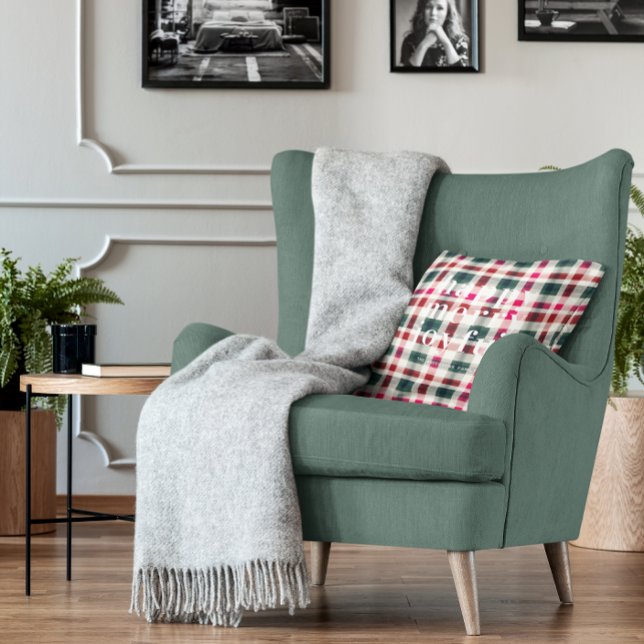 Cojín Decorativo Navidades de Plaid modernos | Feliz Feliz Regalo (Subido por el creador)