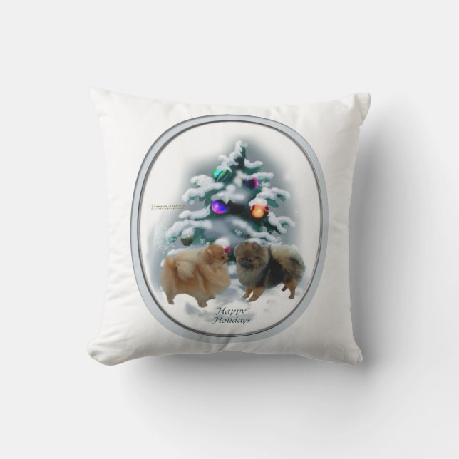 Cojín Decorativo Navidades de Pomerania (Anverso)