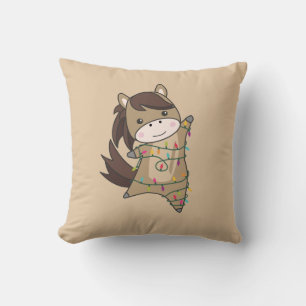 Cojín Decorativo Navidades De Pony De Caballos Niegan Animales De I