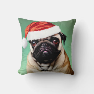 Cojín Decorativo Navidades de pug Dog