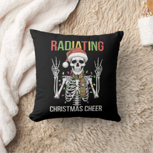 Cojín Decorativo Navidades de Radiología Santa Skeleton