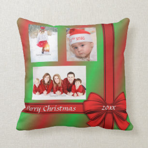 Cojín Decorativo Navidades de regalo de color verde rojo envueltos