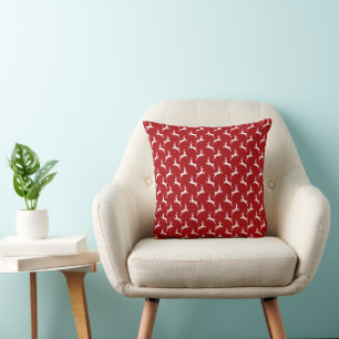 Cojín Decorativo Navidades de reno blanco rojo