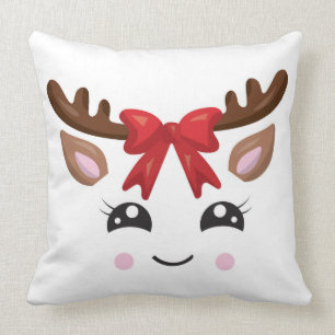 Cojín Decorativo Navidades de renos cortos: almohada/franja de morr