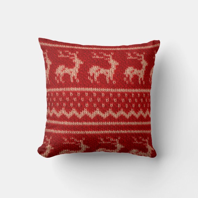 Cojín Decorativo Navidades de ropa de punto falsas Pillow (Anverso)