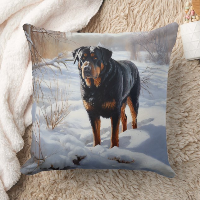 Cojín Decorativo Navidades de Rottweiler Let It Snow (Manta)