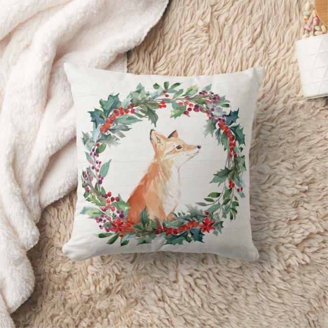 Cojín Decorativo Navidades de Rustic Woodland Fox (Manta)