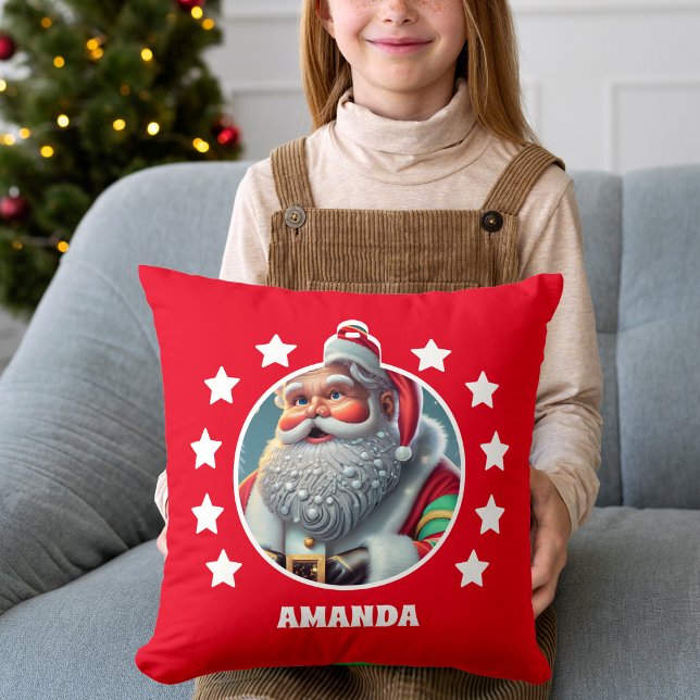Cojín Decorativo Navidades de Santa Claus Niños personalizados rojo (Subido por el creador)