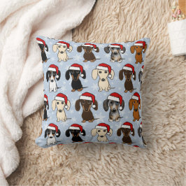 Cojín Decorativo Navidades de Santa Dachshunds Cute Wiener