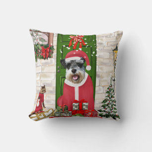 Cojín Decorativo Navidades de Schnauzer Dog