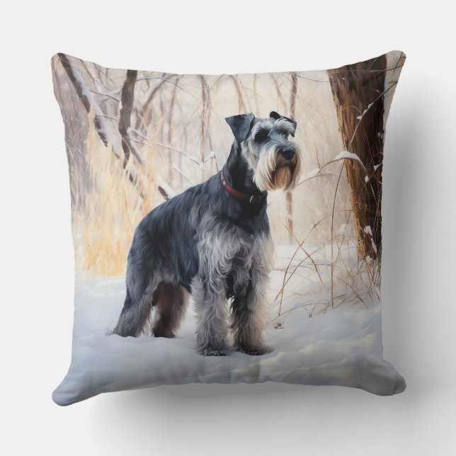 Cojín Decorativo Navidades de Schnauzer Let It Snow (Reverso )
