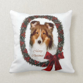 Cojín Decorativo Navidades de Shetland Sheepdog Sheltie