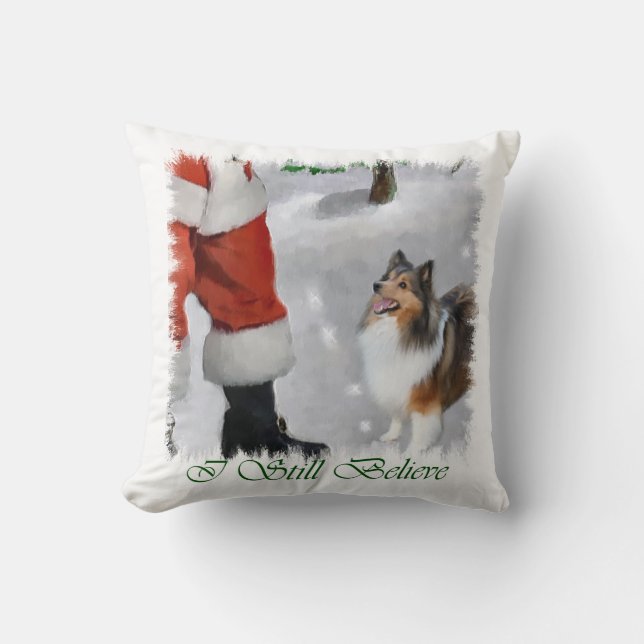 Cojín Decorativo Navidades de Shetland Sheepdog Sheltie (Anverso)