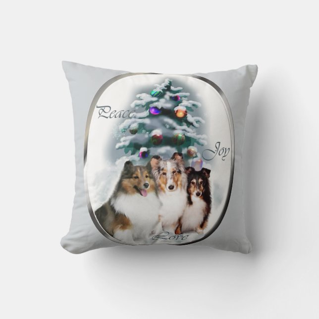 Cojín Decorativo Navidades de Shetland Sheepdog Sheltie (Anverso)