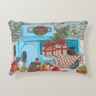 Cojín Decorativo Navidades de Shiba Inu y Rottweiler