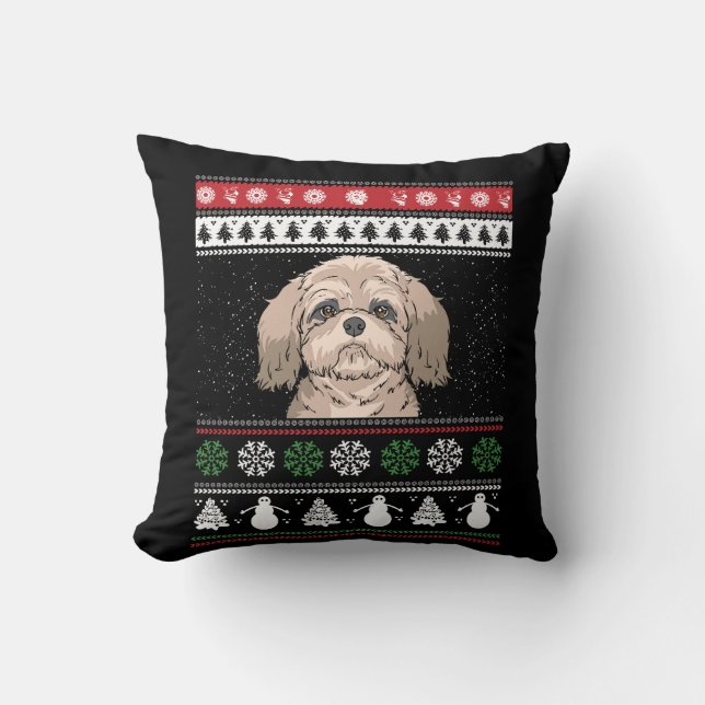Cojín Decorativo Navidades de Shih Tzu (Anverso)