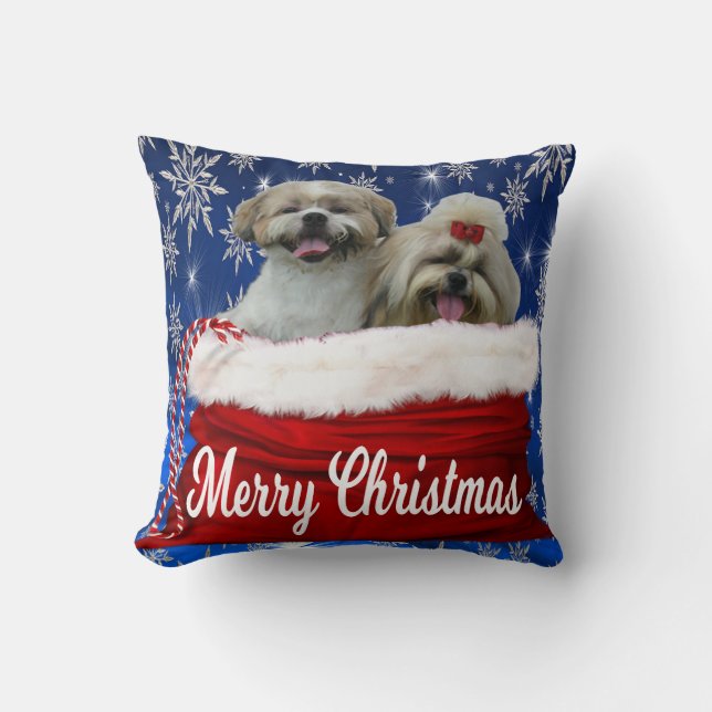 Cojín Decorativo Navidades de Shih Tzu Pillow (Anverso)