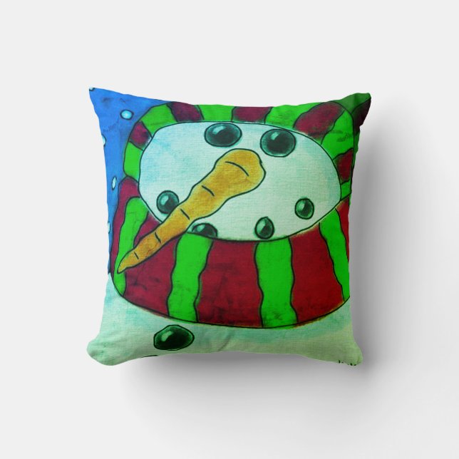 Cojín Decorativo Navidades de Snowman abstractos y graciosos (Anverso)