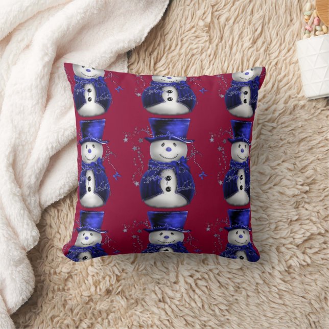 Cojín Decorativo Navidades de Snowman Azul (Manta)