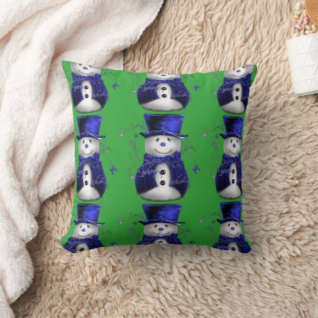 Cojín Decorativo Navidades de Snowman Azul (Manta)