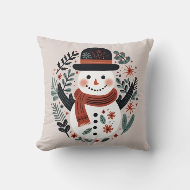 Cojín Decorativo Navidades de Snowman festivos (Anverso)