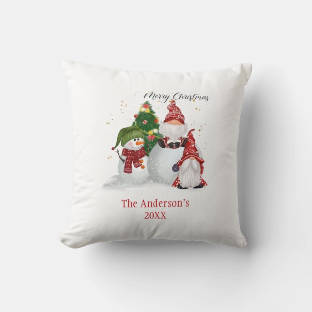 Cojín Decorativo Navidades de Snowmen Gnomes (Anverso)