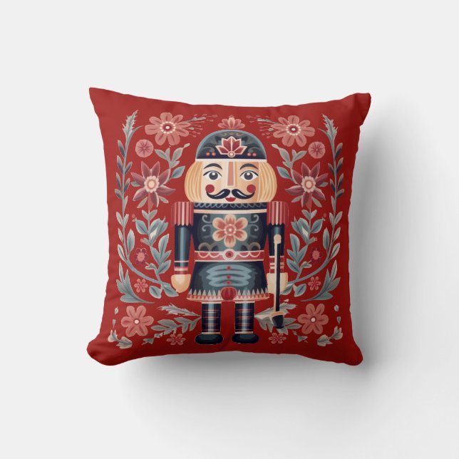 Cojín Decorativo Navidades de soldados de arte folclórico escandina (Anverso)