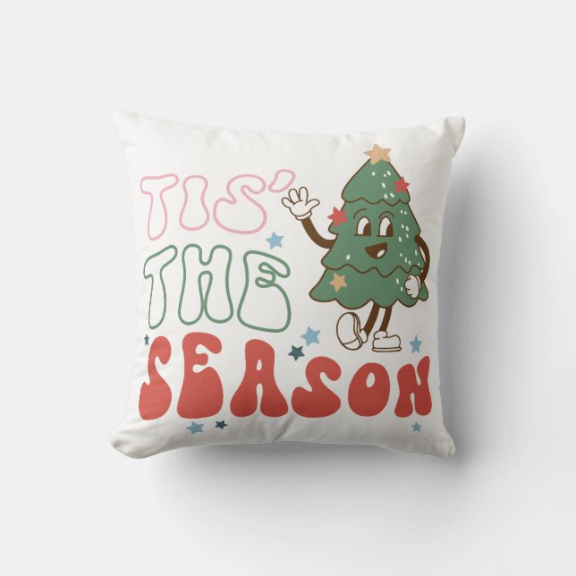Cojín Decorativo Navidades De Temporada Retro (Anverso)