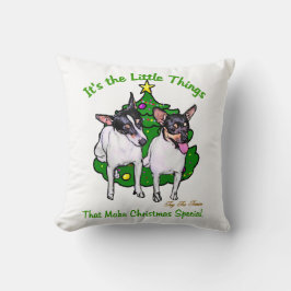 Cojín Decorativo Navidades de Toy Fox Terrier